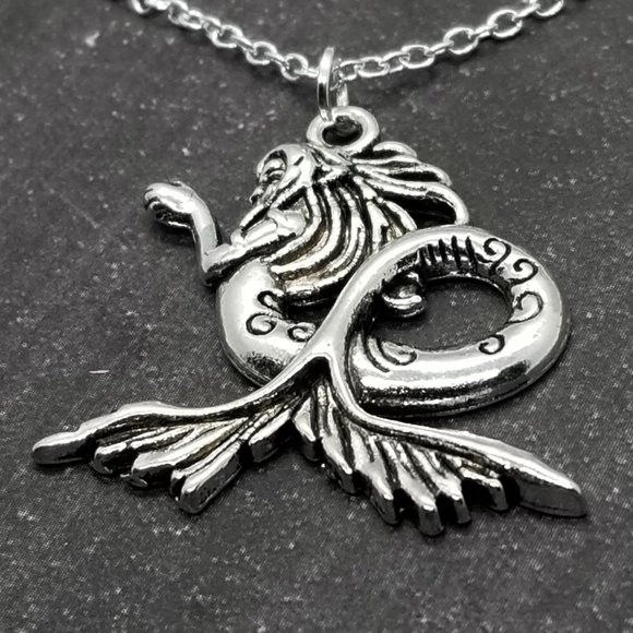 Sea Siren Mermaid Silver Necklace - Picture 2 of 4